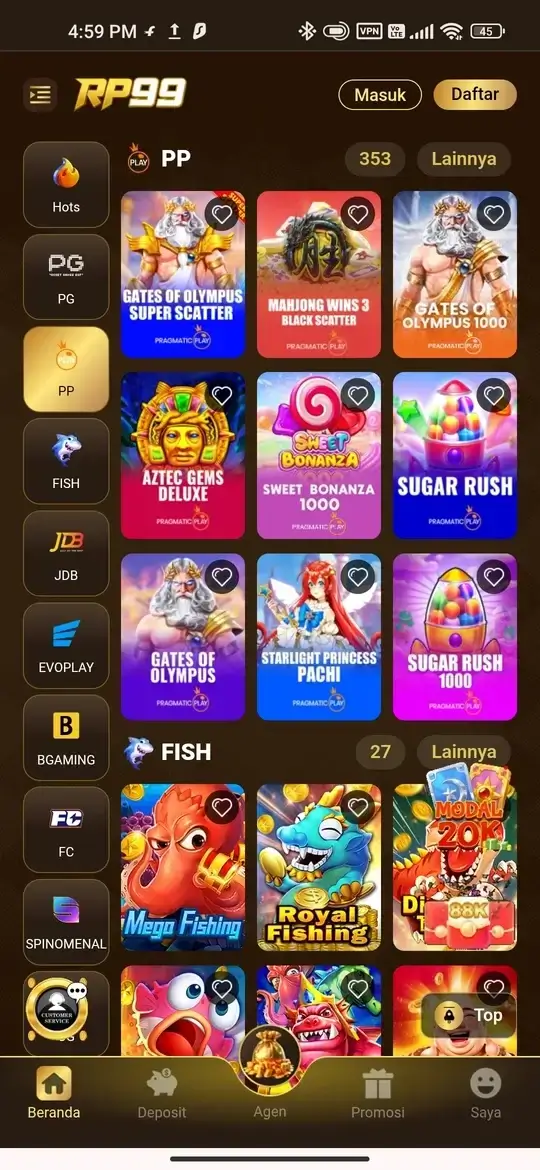 RP99 APK koleksi slot dan fishing